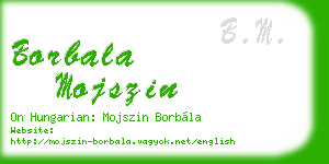 borbala mojszin business card