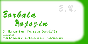 borbala mojszin business card